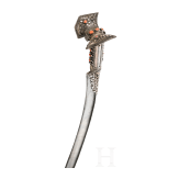 A silver mounted and coral studded yatagan, Crete, dated 1796