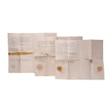Three certificates of merit for the Order of St. Vladimir, 4th Class, and the Order of St. Anne, 2nd and 3rd Class, along with three portrait photographs, from Russia, 1867 to 1883