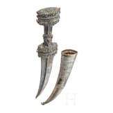A large silver mounted Ottoman khandjar, 1st half of the 19th century
