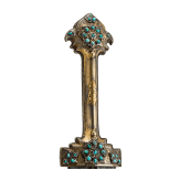 A gilt Ottoman kindjal set with turquoises, dated 1903