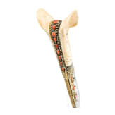 An Ottoman yatagan with wootz blade set with corals, circa 1820