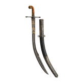 Silbermontierter Kilij mit Wooz-Klinge, osmanisch, um 1830
