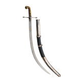 Silbermontierter Shamshir mit hochwertiger Wooz-Klinge, osmanisch, datiert 1817