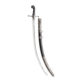 Silbermontierter Shamshir mit geflammter Klinge, osmanisch, Mitte 19. Jhdt.