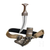 A silver-mounted djambya with rhinoceros horn hilt, Arab Peninsula, circa 1900