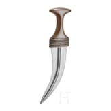 A silver-mounted djambya with rhinoceros horn hilt, Arab Peninsula, circa 1900