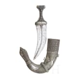 A silver mounted Djambya, Arabic peninsula, 1st half of the 20th century