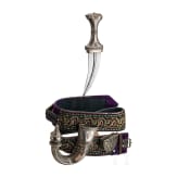 A silver mounted Mecca Djambya with belt, mid 20th century