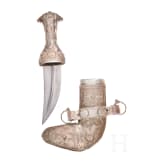 A small silver mounted jambiya, Oman, 20th century