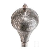 A silver damascened Indopersian mace, ca. 1900