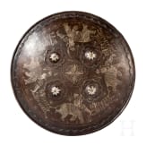 An Indian silver damascened iron shield (sipar), circa 1900