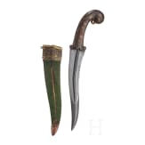 An Indian khanjar with bird's head pommel, 19th century