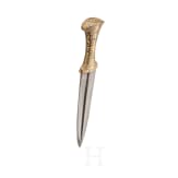 A gold-damascened Indian dagger with wootz blade, 19th century