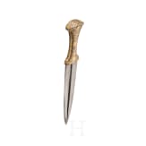 A gold-damascened Indian dagger with wootz blade, 19th century