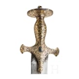 An Indian gold damascened tulwar with fine scabbard, circa 1800