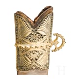 An Indian gold damascened tulwar with fine scabbard, circa 1800