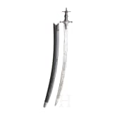 An Indian tulwar with silver damascened hilt, ca. 1800