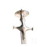 An Indian tulwar with silver plated hilt, ca. 1800