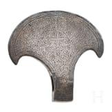 A silver damascened Tibetan axe blade, 17th/18th century