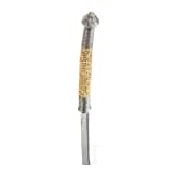 A fine silver-mounted Burmese Dha with pierced ivory hilt, 2nd half of the 19th century