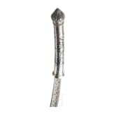 A Burmese silver-mounted Dha with nielloed grip, 2nd half of the 19th century