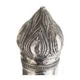 A Burmese silver-mounted Dha with nielloed grip, 2nd half of the 19th century