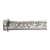 A Burmese silver-mounted Dha with nielloed grip, 2nd half of the 19th century