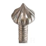 A large silver mounted Burmese dha, 2nd half of the 19th century