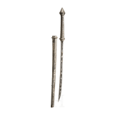 A large Burmesian dha with silver damascened blade, 20th century