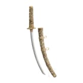 A carved ivory-mounted Wakizashi, late Edo period