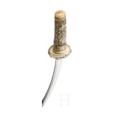 A carved ivory-mounted Wakizashi, late Edo period