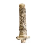 A carved ivory-mounted Wakizashi, late Edo period