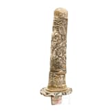 A carved ivory-mounted Wakizashi, late Edo period