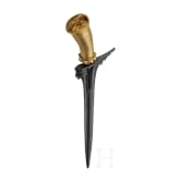 An Indonesian Kris with gold-plated hilt, Bali, first half of the 20th century