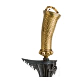 An Indonesian Kris with gold-plated hilt, Bali, first half of the 20th century