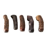 Five Indonesian keris handles, Java, 19th century