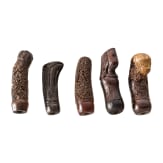 Five Indonesian keris handles, Java, 19th century