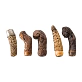 Five Indonesian keris handles, Madura, circa 1900