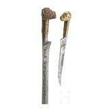 A Algerian brass-inlaid flyssa and a dagger, 19th century