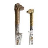 A Algerian brass-inlaid flyssa and a dagger, 19th century