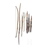 A collection of Cameroon/Tuareg (etc.) bows and arrows, 20th century