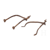 Two German iron knightly spurs, 11th/12th century