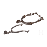 Two German iron rowel spurs, 17th century