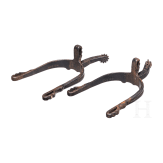 A pair of iron cowboy spurs by Roldan, Mexico, 1st half of the 20th century
