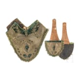 A fine set of French embroidered saddle pads, ca. 1720