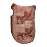 A late Gothic Austrian horseman's hand shield with coat of arms, mid-15th century