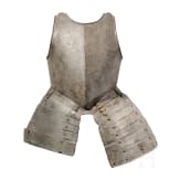An Italian footsoldiers breastplate and tassets, ca. 1600