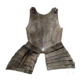An Italian footsoldiers breastplate and tassets, ca. 1600