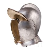 A South German or Swiss burgonet retaining the original leather lining, circa 1600