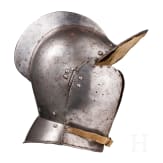 A South German or Swiss burgonet retaining the original leather lining, circa 1600